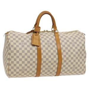 LOUIS VUITTON Damier Azur Keepall 50 Boston Bag N41430
